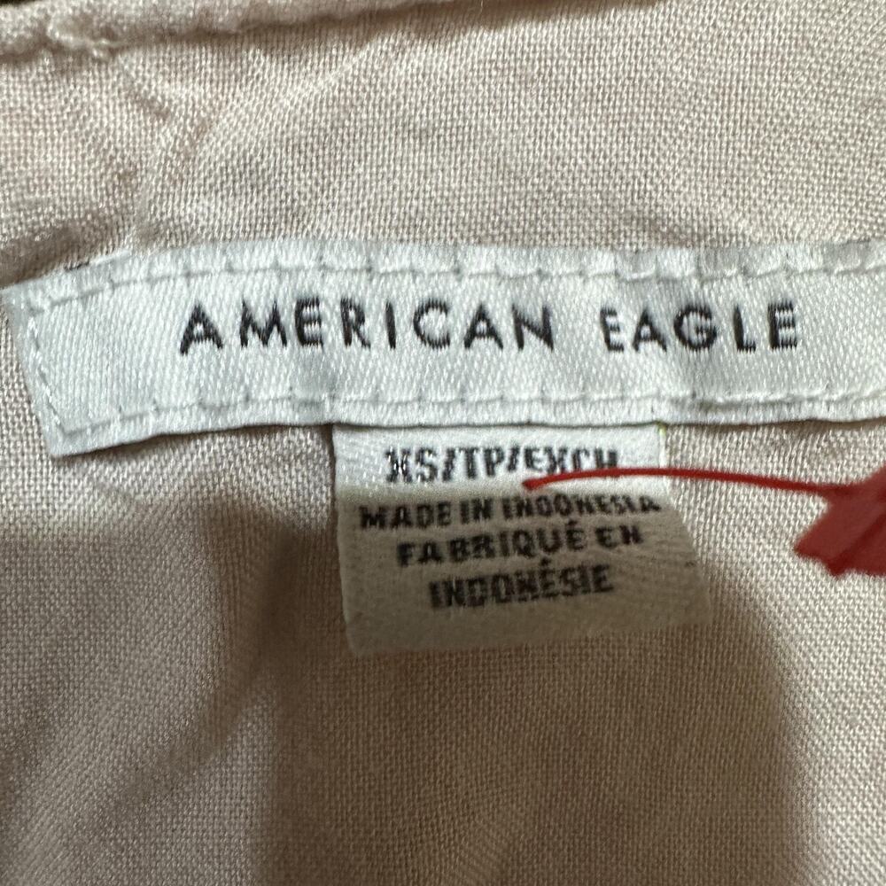 American Eagle Dress XS Pink Floral Long Sleeve Ruffle Mini Cottage Coquette - Picture 4 of 7